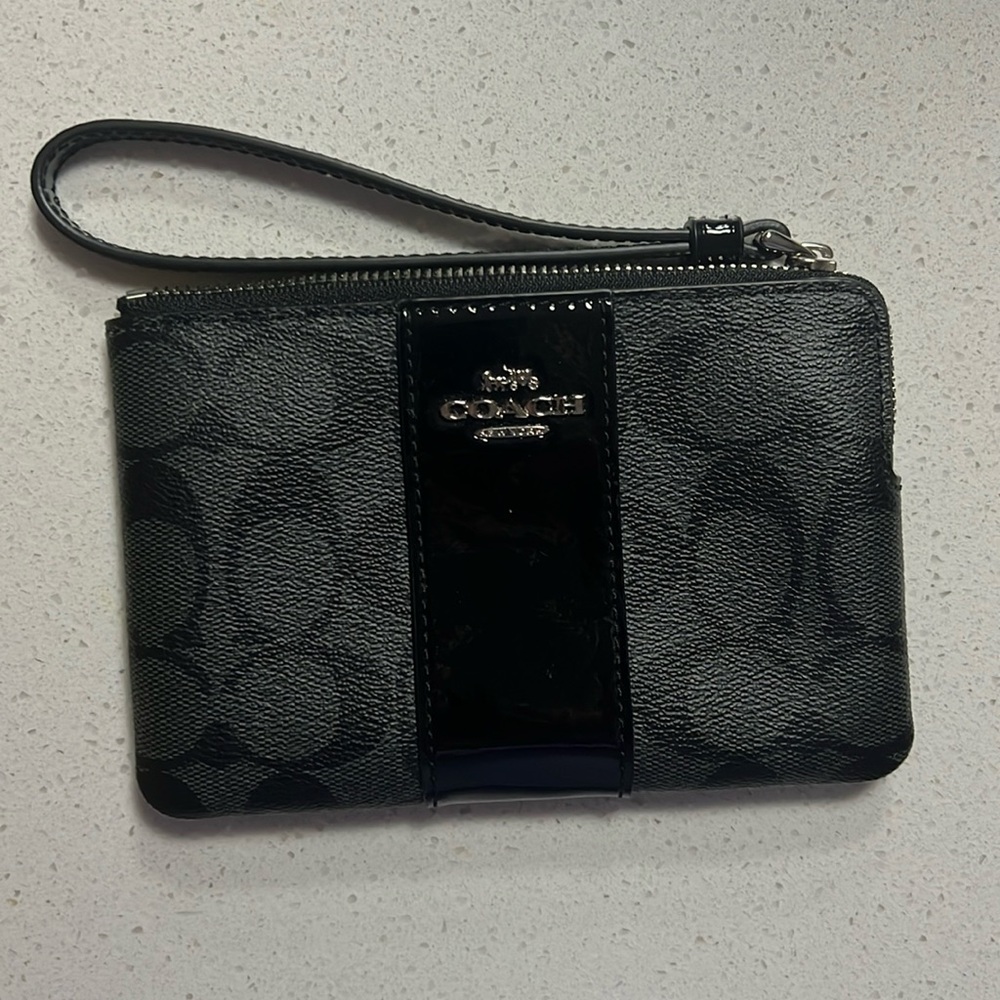 Black and Grey Coach wristlet